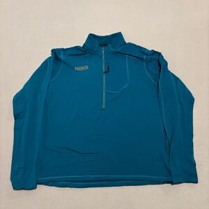 HOKA One One Sweatshirt Women’s XL Blue 1/2 Zip Outdoor Athletic Gym Casual